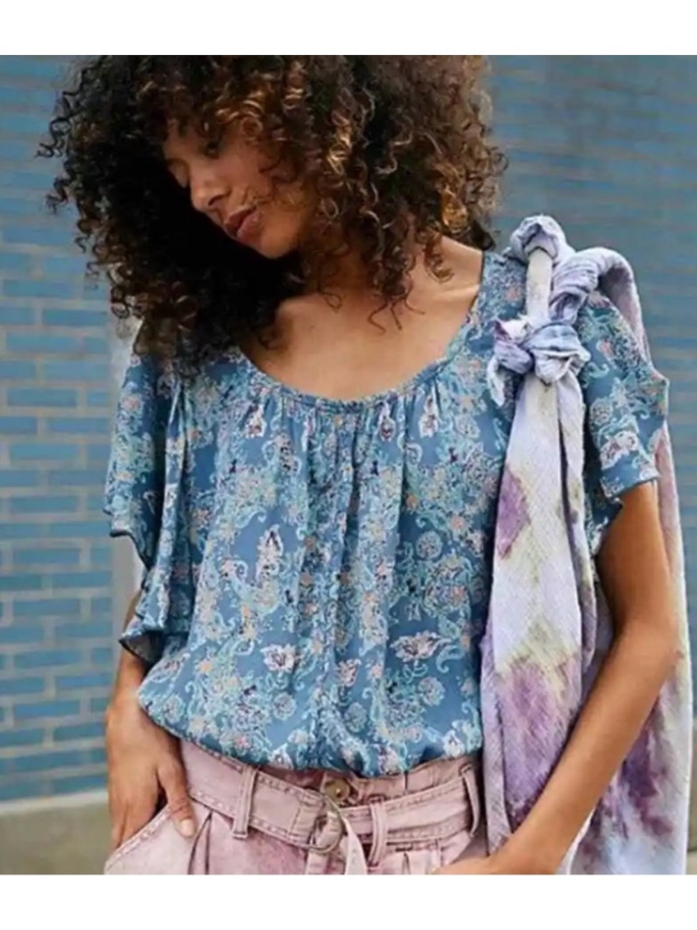 Free People Intimately Blue Hearts Flutter Bodysuit
